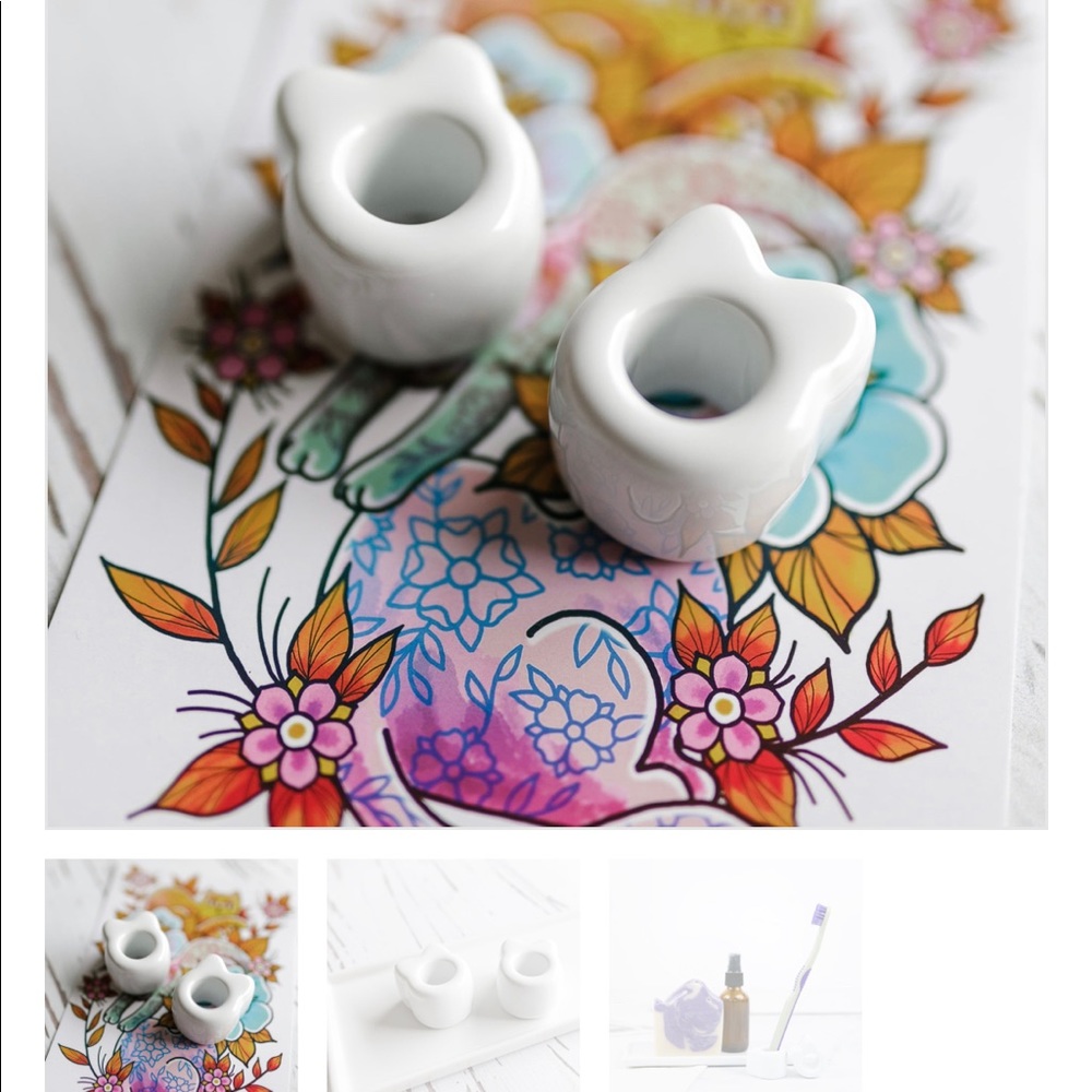 New Ceramic Cat Toothbrush Holder